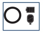 画面左に○の表示と電池とパッドのマーク表示内に残量表示