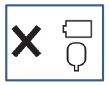 画面左に×の表示、または電池とパッドのマーク表示内に残量表示がない状態